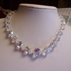 Laguna Faceted Clear Glass Bead Necklace